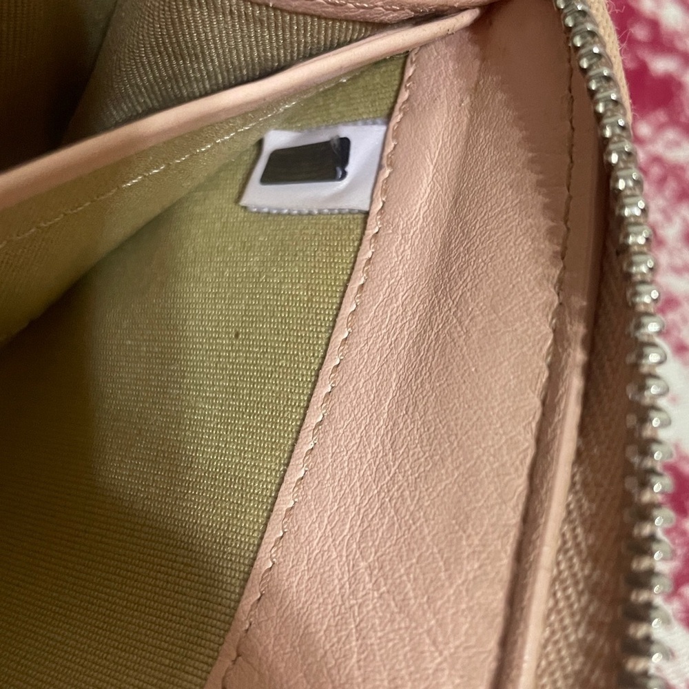 Jimmy Choo Studded Peach Leather Wallet - Picture 12 of 13